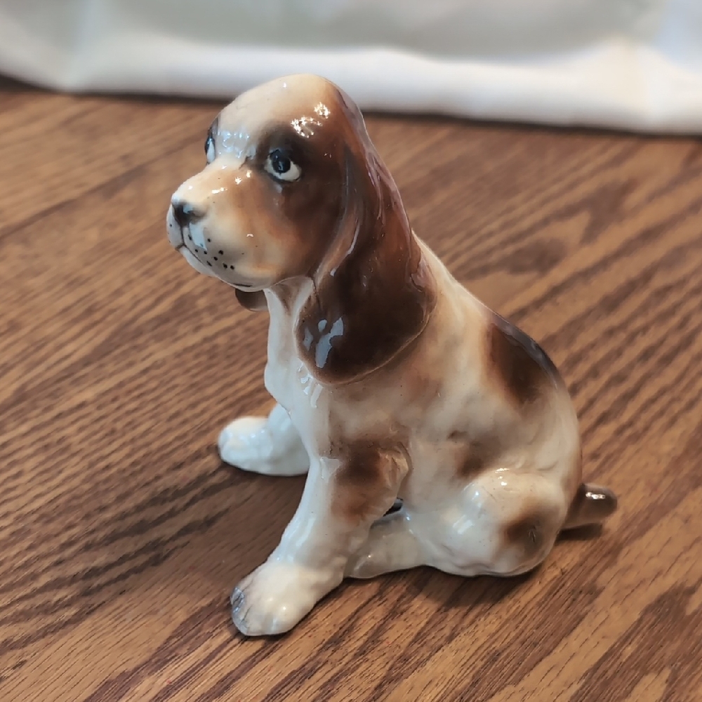 Lefton Brown and White Dog Figurine
